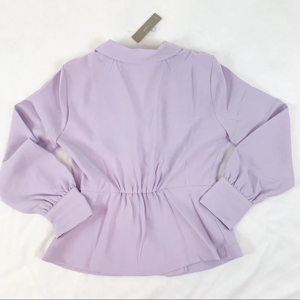 J Crew Drapey Faux-wrap‎ top in 365 crepe lavender